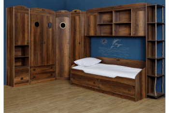 Кровать с 2-мя ящиками «Навигатор» (Дуб Каньон) в Барнауле - barnaul.mebel54.com | фото
