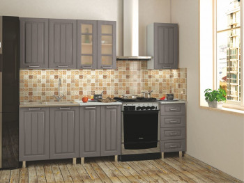 Кухонный гарнитур 1,8м Луксор высокие модули (Клен серый/корпус белый) в Барнауле - barnaul.mebel54.com | фото