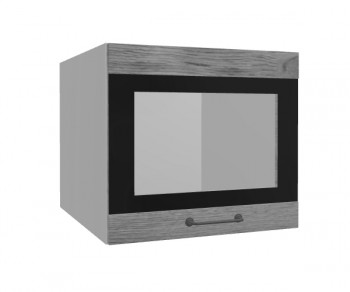 Лофт ВПГСФ 500 шкаф верхний горизонтальный со стеклом высокий с фотопечатью (Дуб цикорий/корпус Серый) в Барнауле - barnaul.mebel54.com | фото
