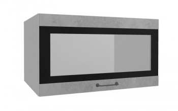 Лофт ВПГСФ 800 шкаф верхний горизонтальный со стеклом высокий с фотопечатью (Бетон светлый/корпус Серый) в Барнауле - barnaul.mebel54.com | фото