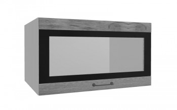 Лофт ВПГСФ 800 шкаф верхний горизонтальный со стеклом высокий с фотопечатью (Дуб цикорий/корпус Серый) в Барнауле - barnaul.mebel54.com | фото