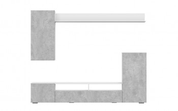 Мебель для гостиной МГС 4 (Белый/Цемент светлый) в Барнауле - barnaul.mebel54.com | фото