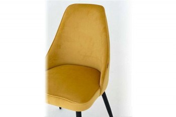 Набор стульев Милан 2 шт (желтый велюр/белый) в Барнауле - barnaul.mebel54.com | фото