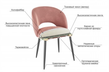 Набор стульев Моли 2 шт (кофе велюр/белый) в Барнауле - barnaul.mebel54.com | фото