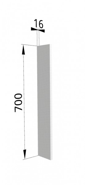 Панель торцевая (для шкафа верхнего торцевого высотой 700 мм) ПТ 400 Мелисса (Белый скин) в Барнауле - barnaul.mebel54.com | фото