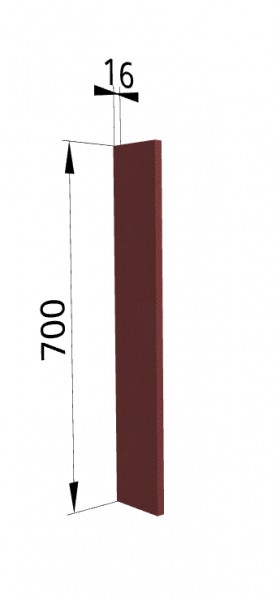 Панель торцевая ПТ 400 Квадро (для шкафа торцевого верхнего) Красная кожа в Барнауле - barnaul.mebel54.com | фото