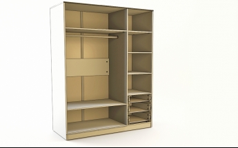 Шкаф 3-х створчатый с ящиками Флёр (Белый/корпус Клен) в Барнауле - barnaul.mebel54.com | фото
