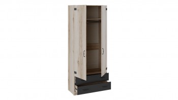 Шкаф для одежды комбинированный «Окланд» (Фон Черный/Дуб Делано) в Барнауле - barnaul.mebel54.com | фото