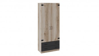 Шкаф для одежды комбинированный «Окланд» (Фон Черный/Дуб Делано) в Барнауле - barnaul.mebel54.com | фото