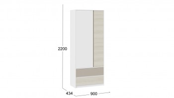 Шкаф для одежды комбинированный «Сканди» Дуб Гарден/Белый/Глиняный серый в Барнауле - barnaul.mebel54.com | фото