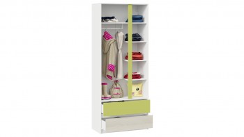 Шкаф для одежды комбинированный «Сканди» Дуб Гарден/Белый/Зеленый в Барнауле - barnaul.mebel54.com | фото