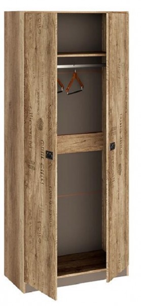 Шкаф для одежды «Пилигрим» (Дуб Каньон светлый, Фон серый) в Барнауле - barnaul.mebel54.com | фото