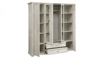 Шкаф для одежды "Сохо" (бетон пайн белый/2 ящика/зеркало) в Барнауле - barnaul.mebel54.com | фото