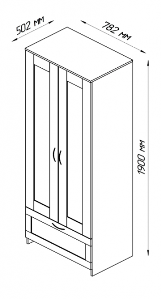 Шкаф двухдверный Сириус с 1 ящиком белый в Барнауле - barnaul.mebel54.com | фото
