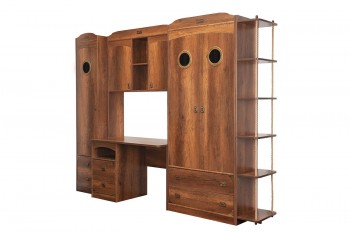 Шкаф комбинированный для белья с иллюминатором «Навигатор» (Дуб Каньон) в Барнауле - barnaul.mebel54.com | фото