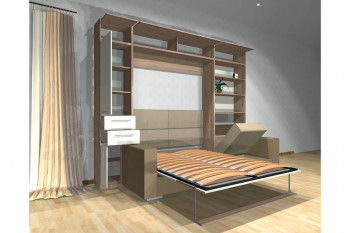 Шкаф-кровать с диваном Каролина в Барнауле - barnaul.mebel54.com | фото
