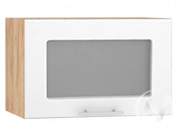 Шкаф со стеклом Валерия-М ШВГС-500 (Белый глянец/Дуб Крафт Золотой/верхний/горизонтальный) в Барнауле - barnaul.mebel54.com | фото