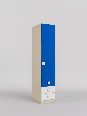 Шкаф угловой (секция с ящиками) Скай люкс (Синий/Белый/корпус Клен) в Барнауле - barnaul.mebel54.com | фото