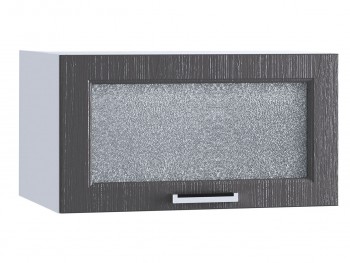 Шкаф верхний горизонтальный со стеклом 610, ШВГС 610 (Клен серый/корпус белый) в Барнауле - barnaul.mebel54.com | фото