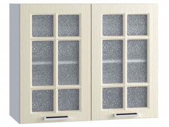 Шкаф верхний со стеклом 800, ШВС 800 (Клен кремовый/корпус белый) в Барнауле - barnaul.mebel54.com | фото