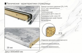 Столешница с фартуком A05 в Барнауле - barnaul.mebel54.com | фото